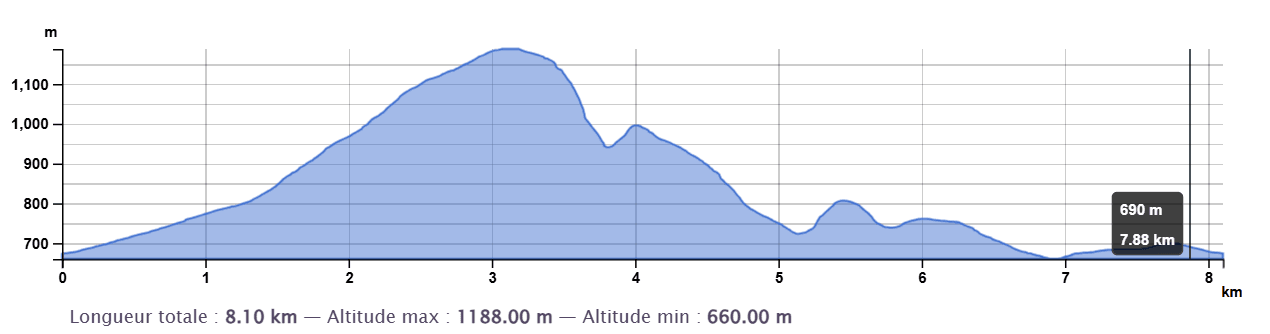 Profil altimetrique balade col plein voir et belevedere