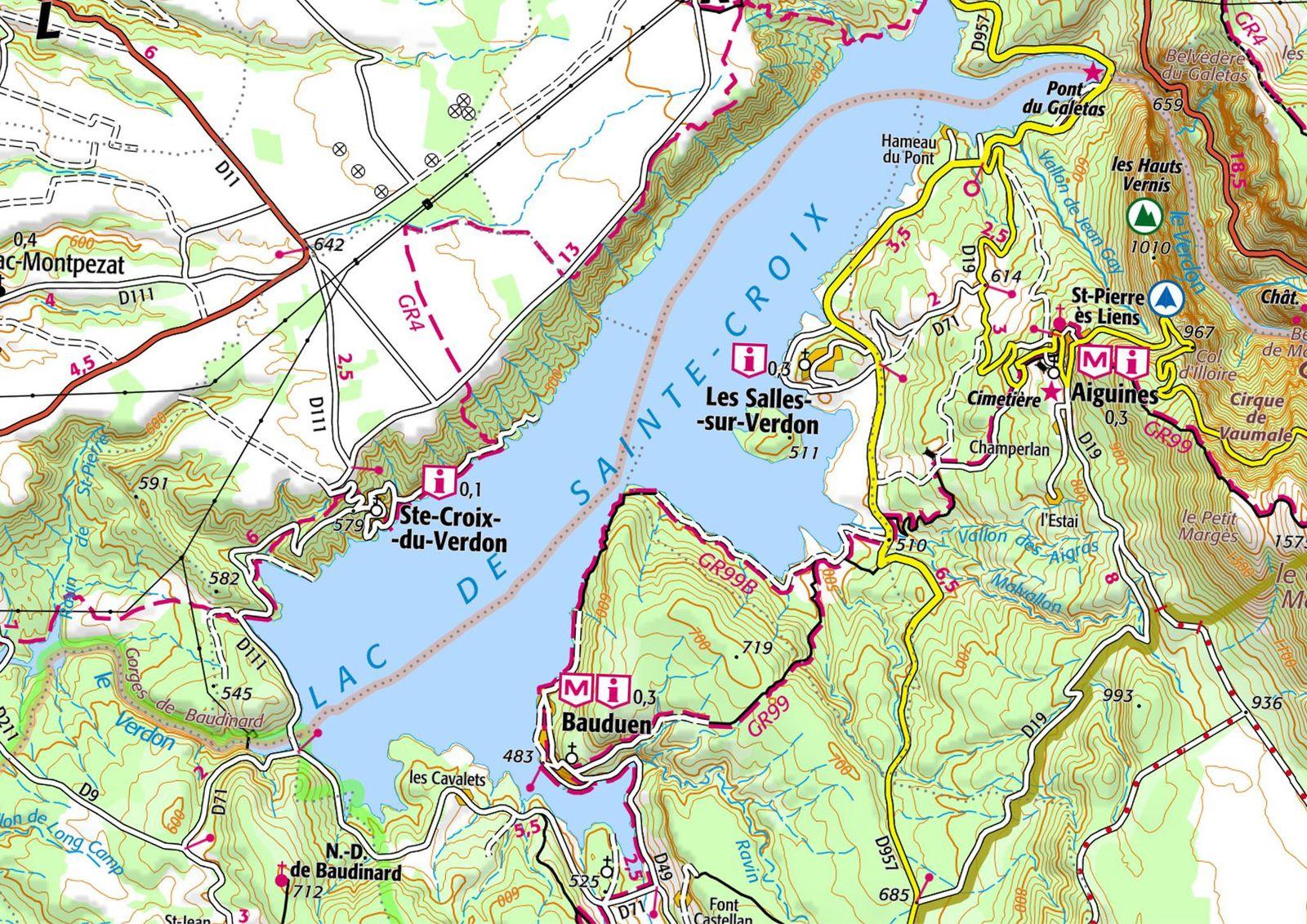 carte IGN Lac SAinte croix
