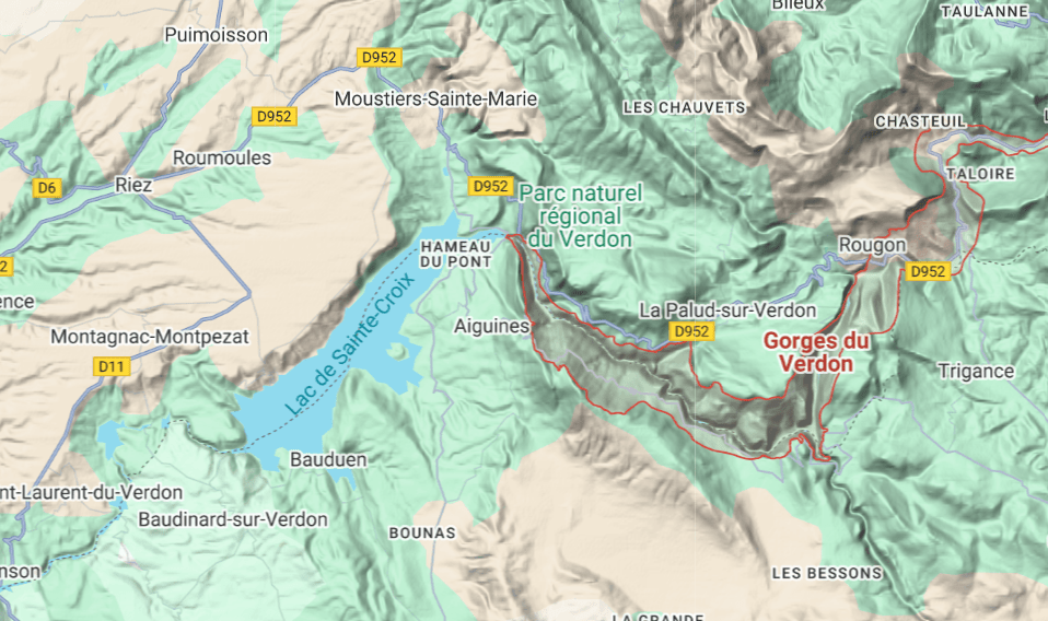 carte gorges du verdon