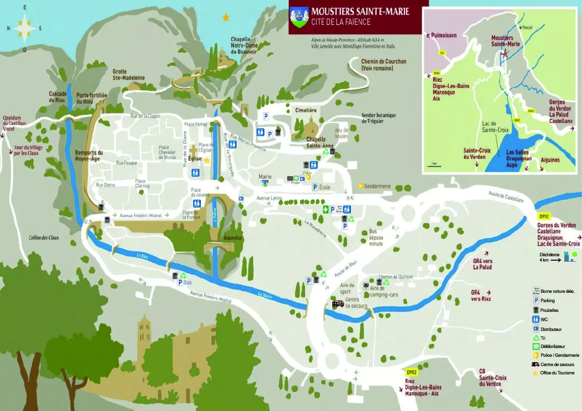 Official map of Moustiers-Sainte-Marie Official map of Moustiers-Sainte-Marie