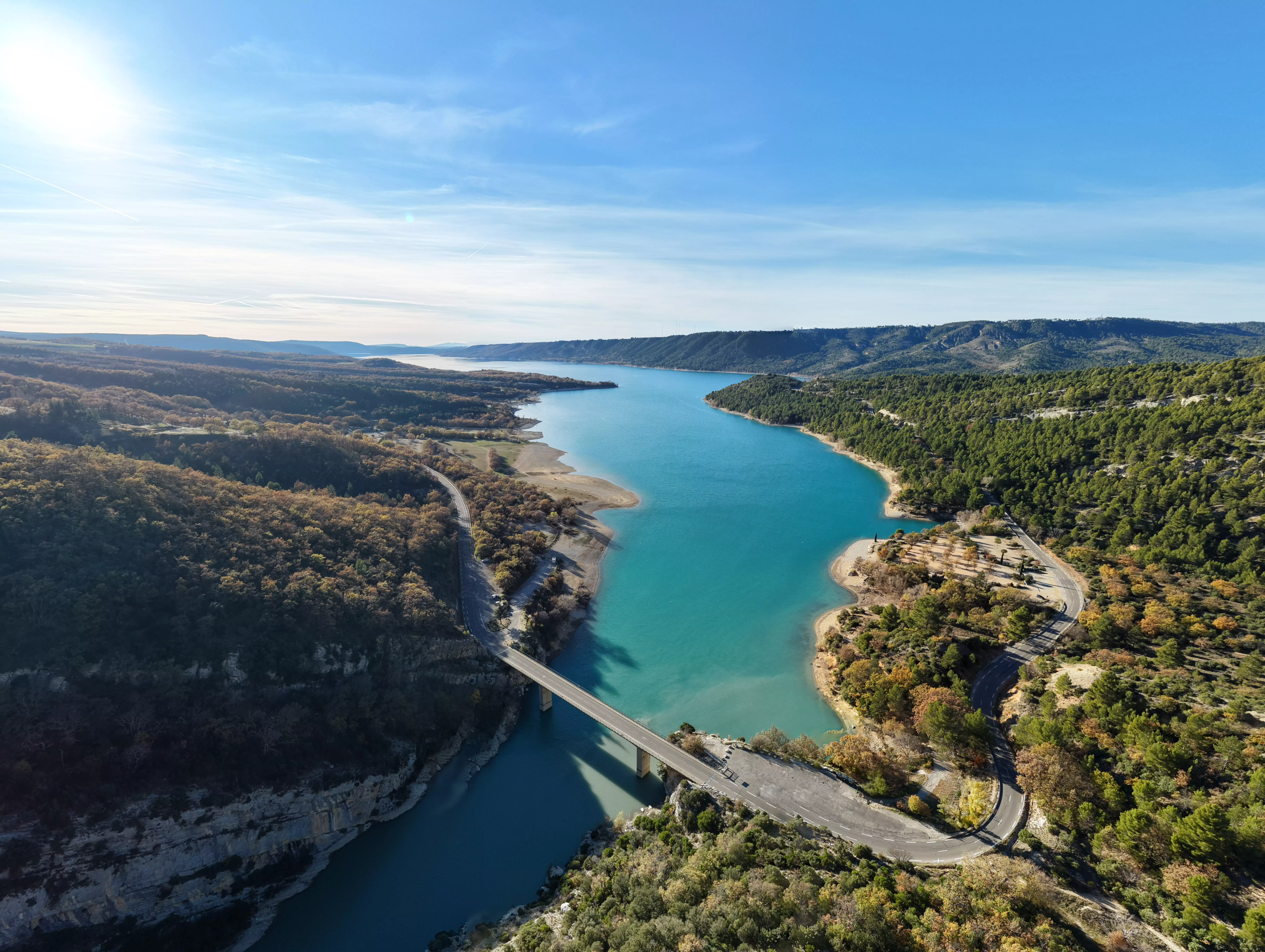 Pont de Galetas et lac Sainte-Croix vue panoramique