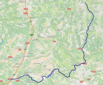 parcours du verdon à partir de sa source