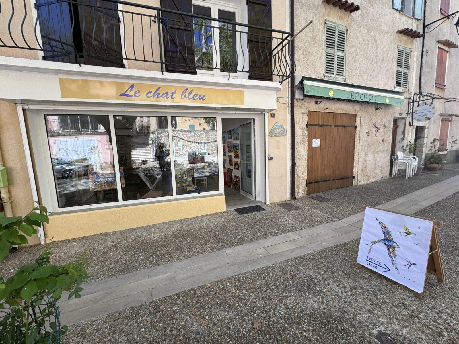 Découverte de la galerie de peintures “Le chat bleu” à Aiguines