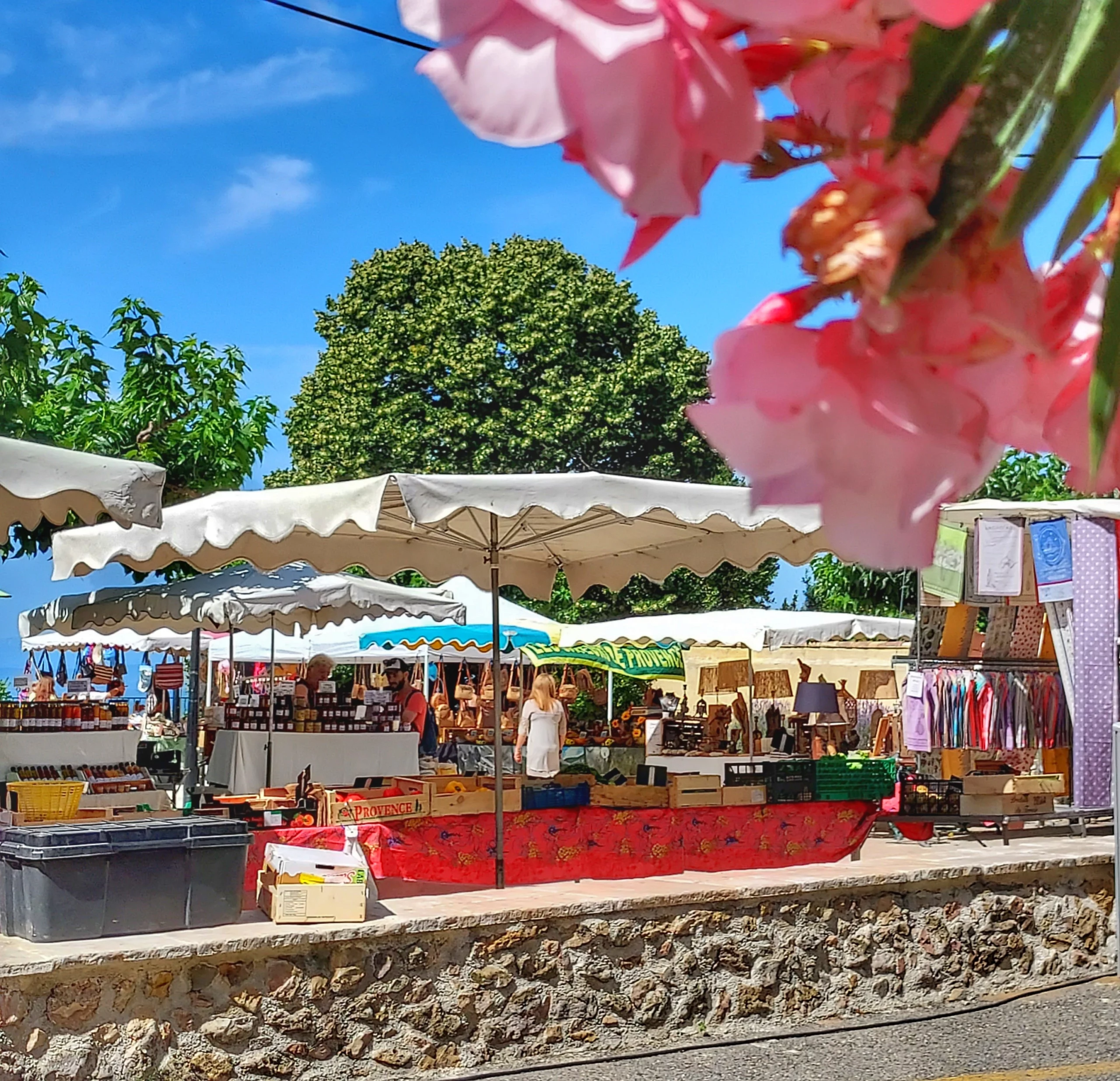 Provençal market in Aiguines village square